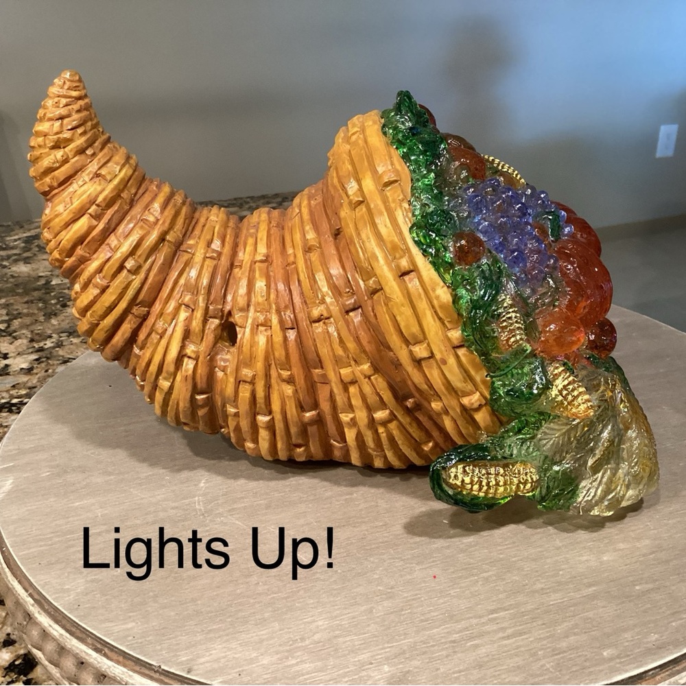 Cornucopia lighted centerpiece decor